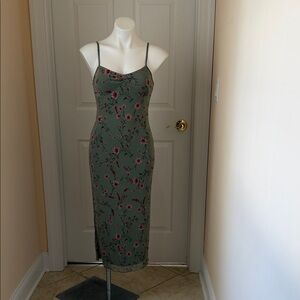 Elegant Floral Maxi Dress with Spaghetti Straps